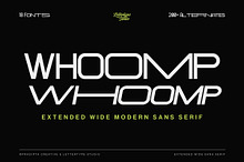 Whoomp Extended Wide Modern Typeface