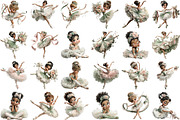 Whimsical Ballerina Girls Clipart, an Illustration by designcity5 (Thumbnail 2 of 5)
