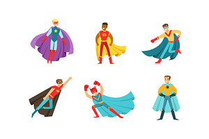 Superheroes Characters in Different, a Person Illustration by TopVectors