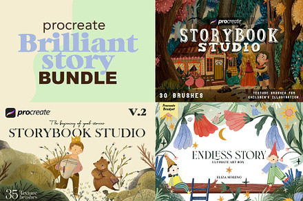 Brilliant story bundle for procreate, a Brush Add-On by Eliza Moreno Illustration