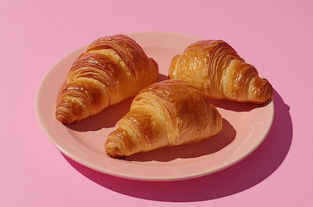 French pastry croissants, fresh baked, a Food & Drink Photo by AlyaAnd