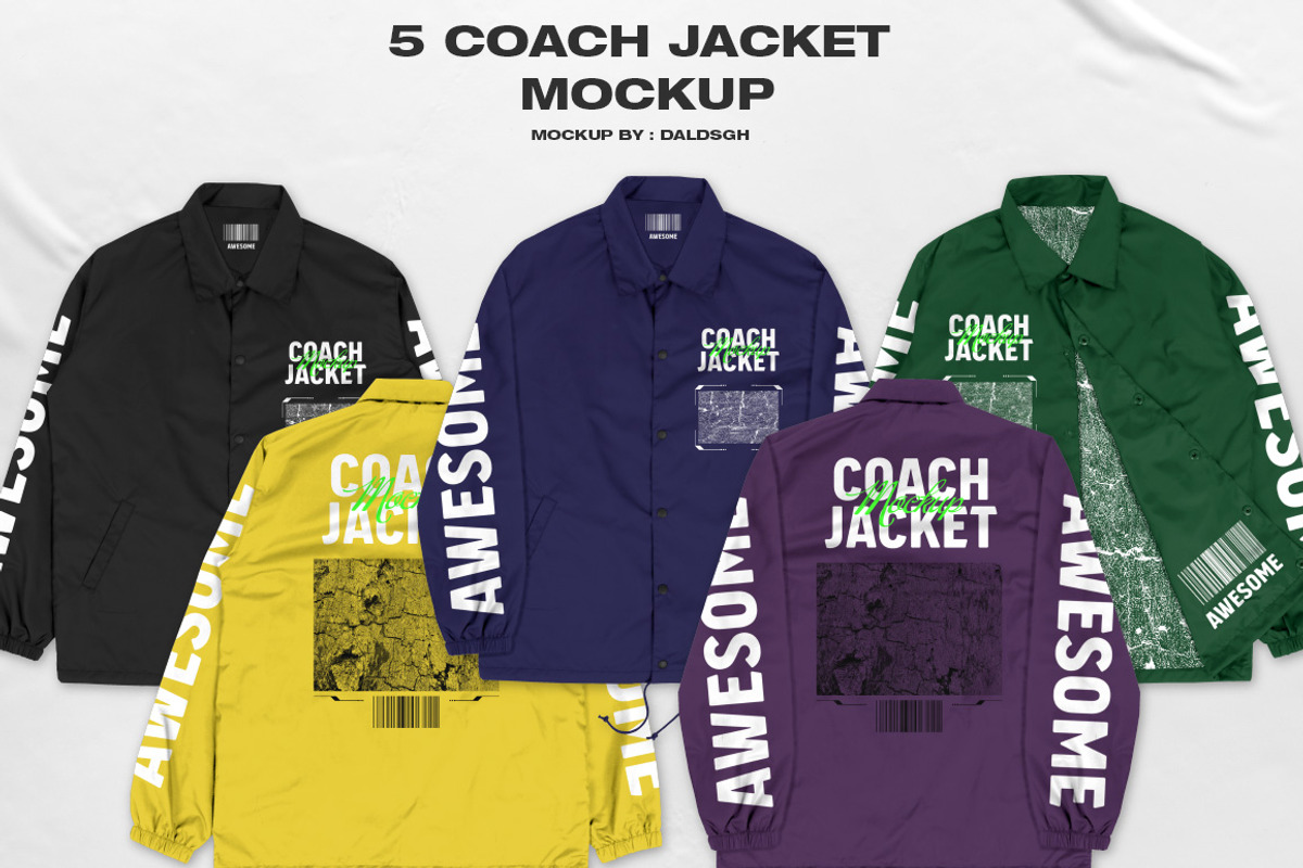 5 Coach Jacket - Mockup, a Hoody Mockup by DaldSgh (Photo 1 of 9)