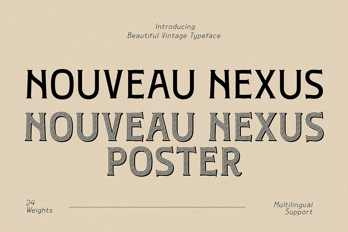 Nouveau Nexus - Vintage Display, a Serif Font by HipFonts (Photo 1 of 11)