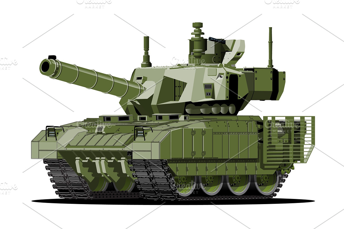 Cartoon modern armored tank, a Transportation Illustration by Mechanik