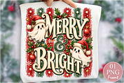 Merry & Bright Ghost Christmas PNG, a Seasonal Illustration by Rose Art (Thumbnail 1 of 4)