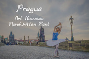 Prague: Handwritten Art Nouveau Font, a Script Font by amyxbao (Thumbnail 1 of 3)