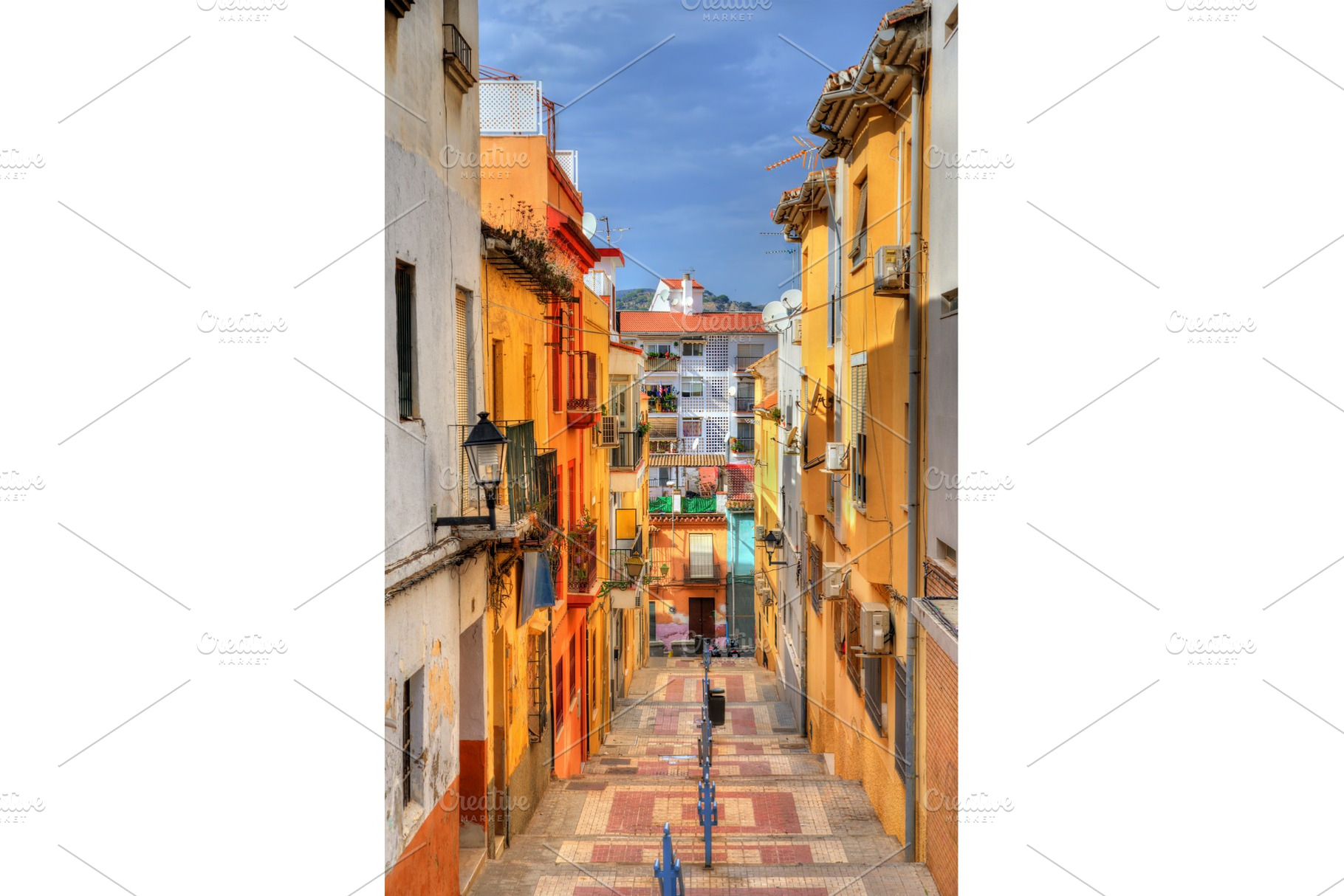 Street in historical center of malaga spain featuring architecture, europe, an Architecture Photo by Leonid Andronov