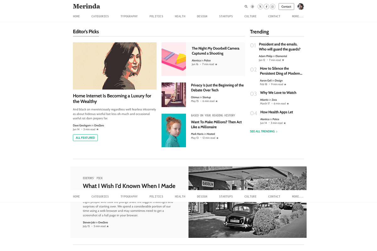 Merinda HTML Personal Blog Template, a HTML Template by AliThemes (Photo 2 of 3)