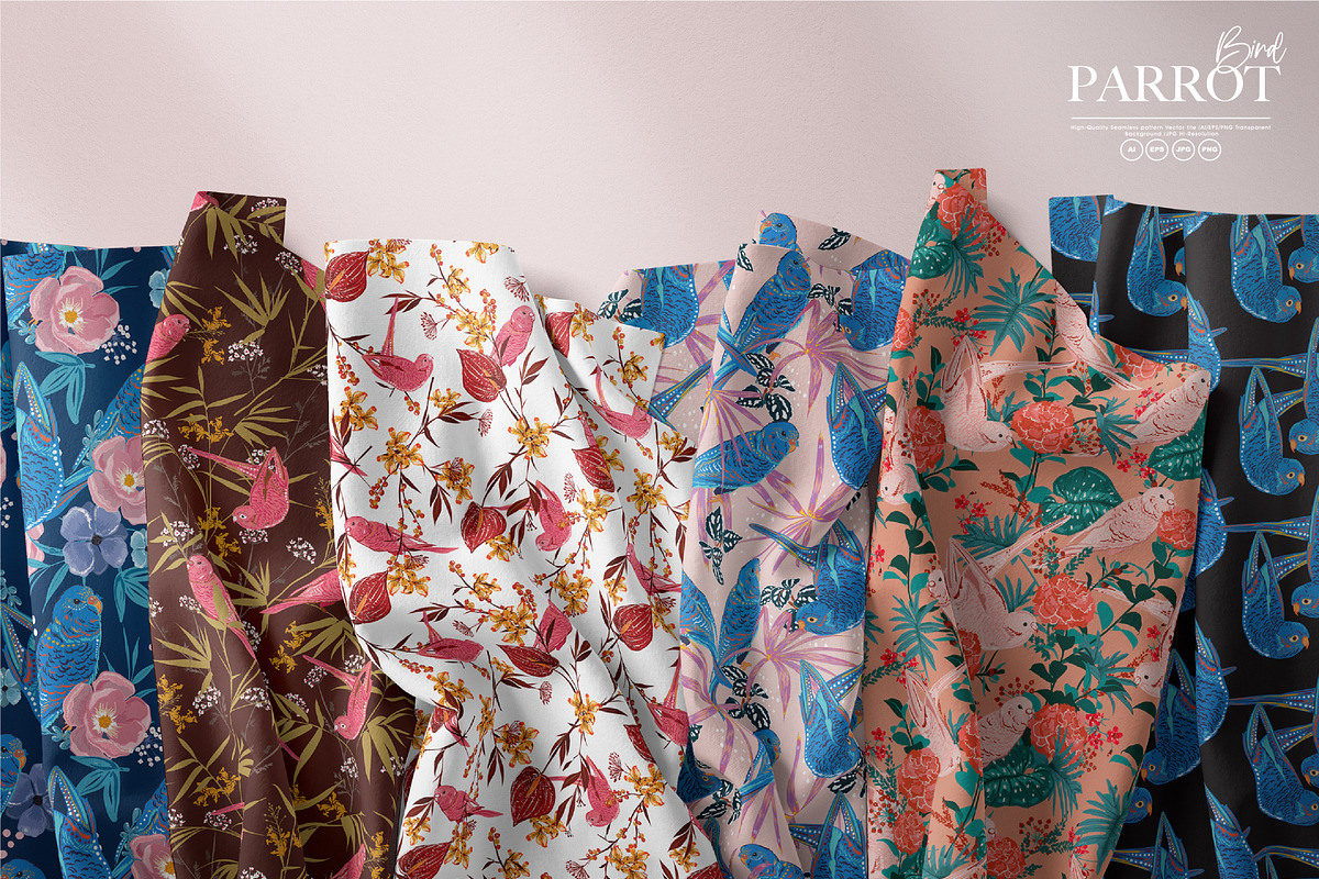 Parrot Birds, a Pattern Graphic by MSNTY STUDIOX