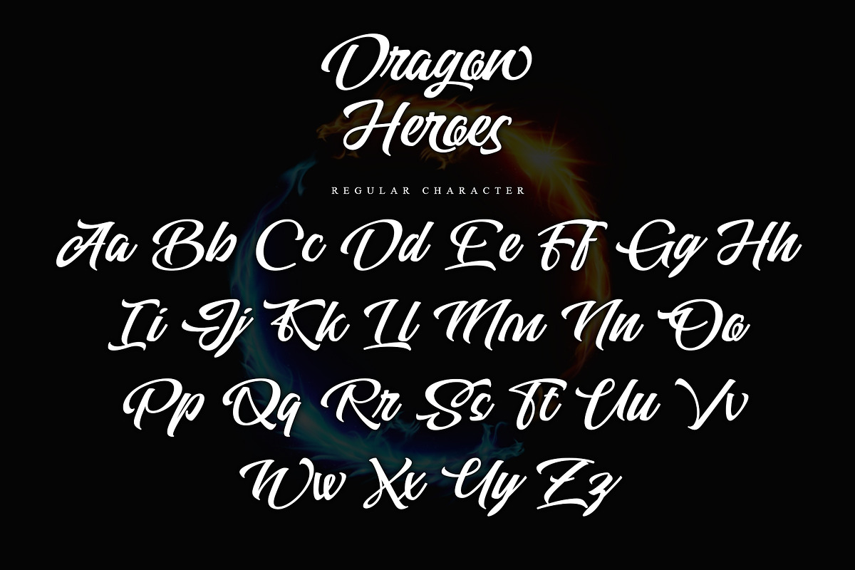 Dragon Heroes, a Script Font by Letterara (Photo 9 of 13)