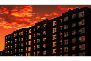 skyline apartment building, an Architecture Photo by pikepicture