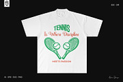 Motivational Tennis Sports T-Shirt, a Sport Illustration by shaondesigns (Thumbnail 3 of 6)