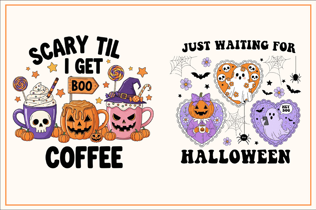 Groovy Halloween Sublimation Bundle, a Work Illustration by Dream Creation (Photo 9 of 11)