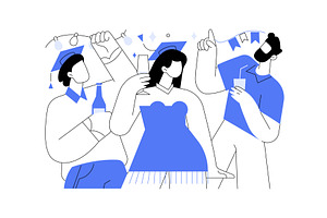 Graduation afterparty isolated, an Illustration by Visual Generation