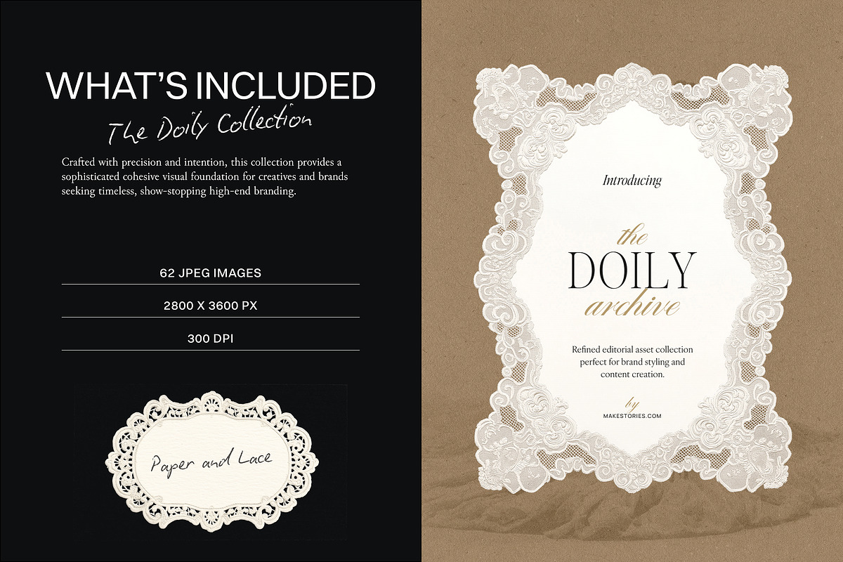 Doily Lace and Paper Vintage Frames, an Object Graphic by Make Stories Studio (Photo 2 of 7)