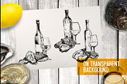 Oysters. Seafood engraving set, a Food Illustration by Alena Kaz (Thumbnail 3 of 4)
