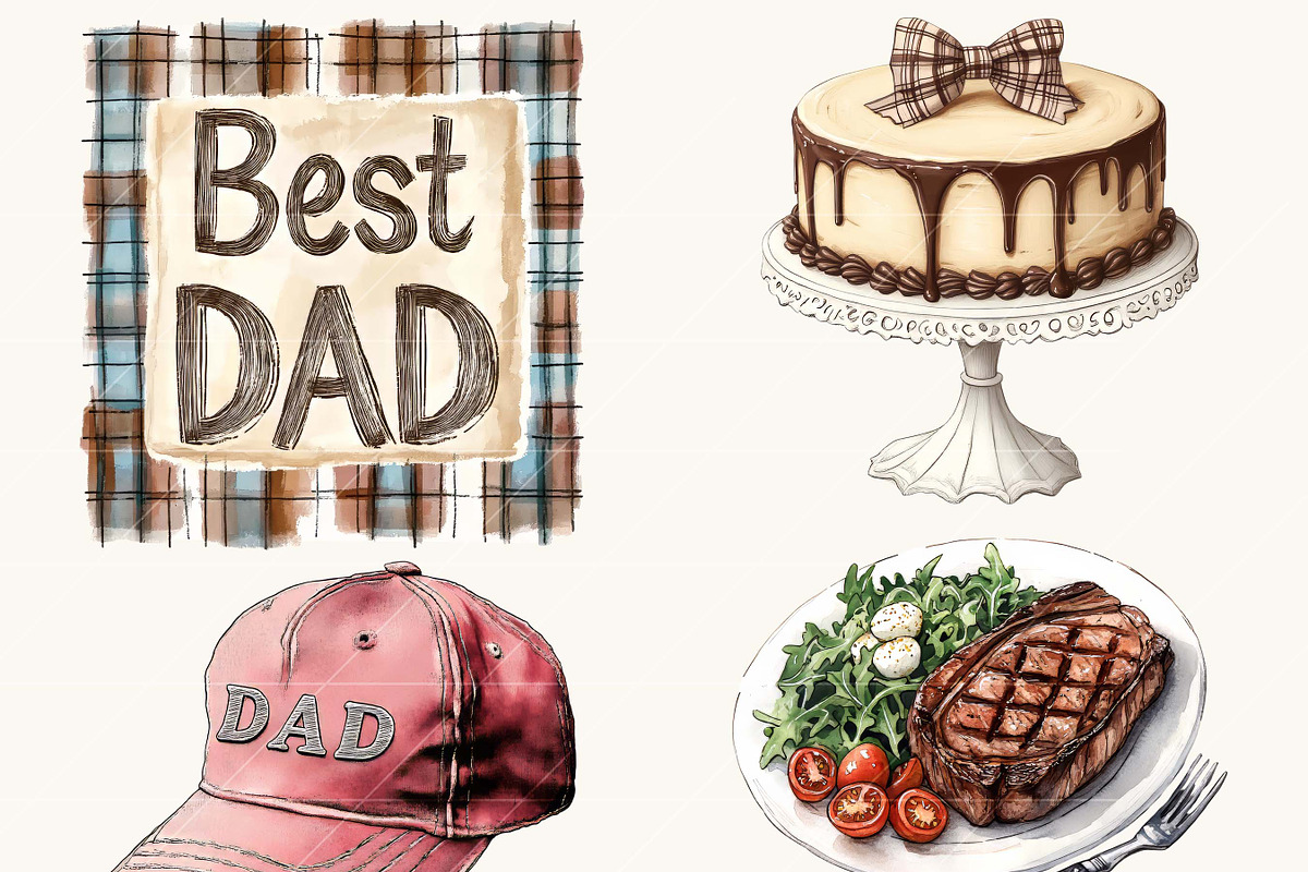 Fathers Day Clipart Bundle, a Person Illustration by BusyDaydesign (Photo 3 of 8)