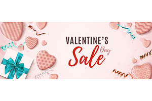 Valentines Day sale banner.