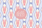Preppy Lobster Pattern - Pink Blue, a Pattern Graphic by Hello Holly Studio (Thumbnail 1 of 10)