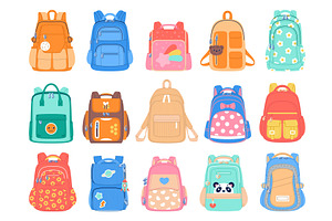 School kids backpacks. Cute student, an Object Illustration by YummyBuum