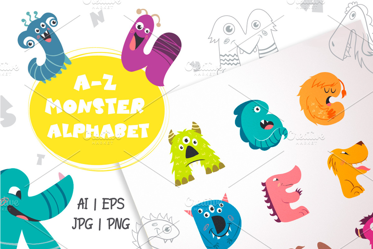 A-Z Monster Alphabet, a Graphic by Mallinka (Photo 1 of 8)