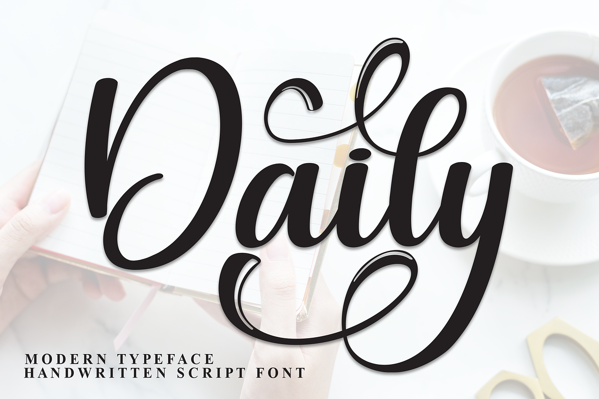 Daily | Script Font, a Handwritten Font by Scratchones (Photo 1 of 9)