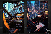 Cyberpunk Vehicle Interior Poster, a Background Graphic by Other Side Art (Thumbnail 2 of 5)
