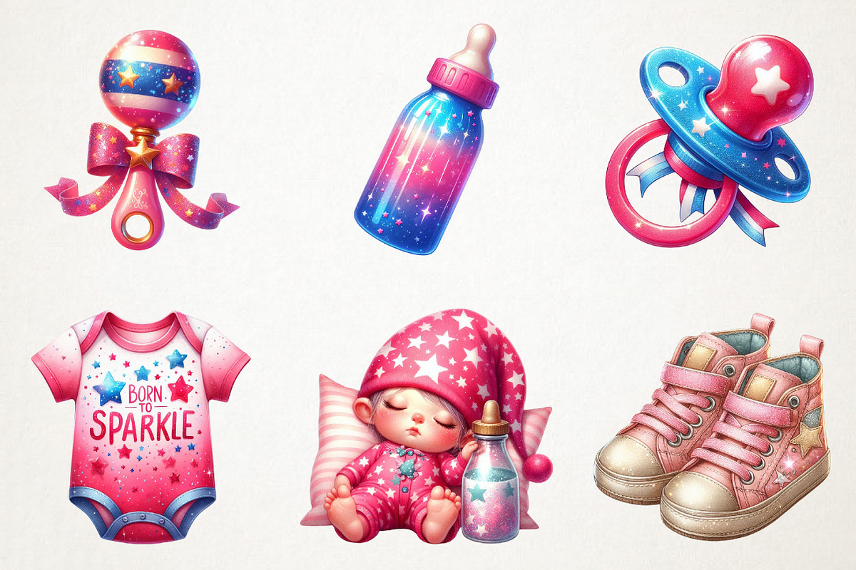 4th of July Pink Baby Nursery PNG, an Illustration by RobertsArt (Photo 3 of 7)
