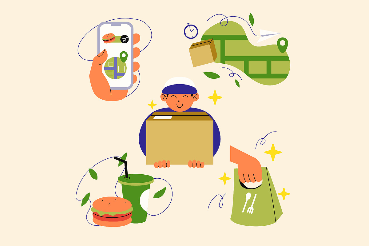 Beige Delivery Asset Illustration, an Object Illustration by graphicook
