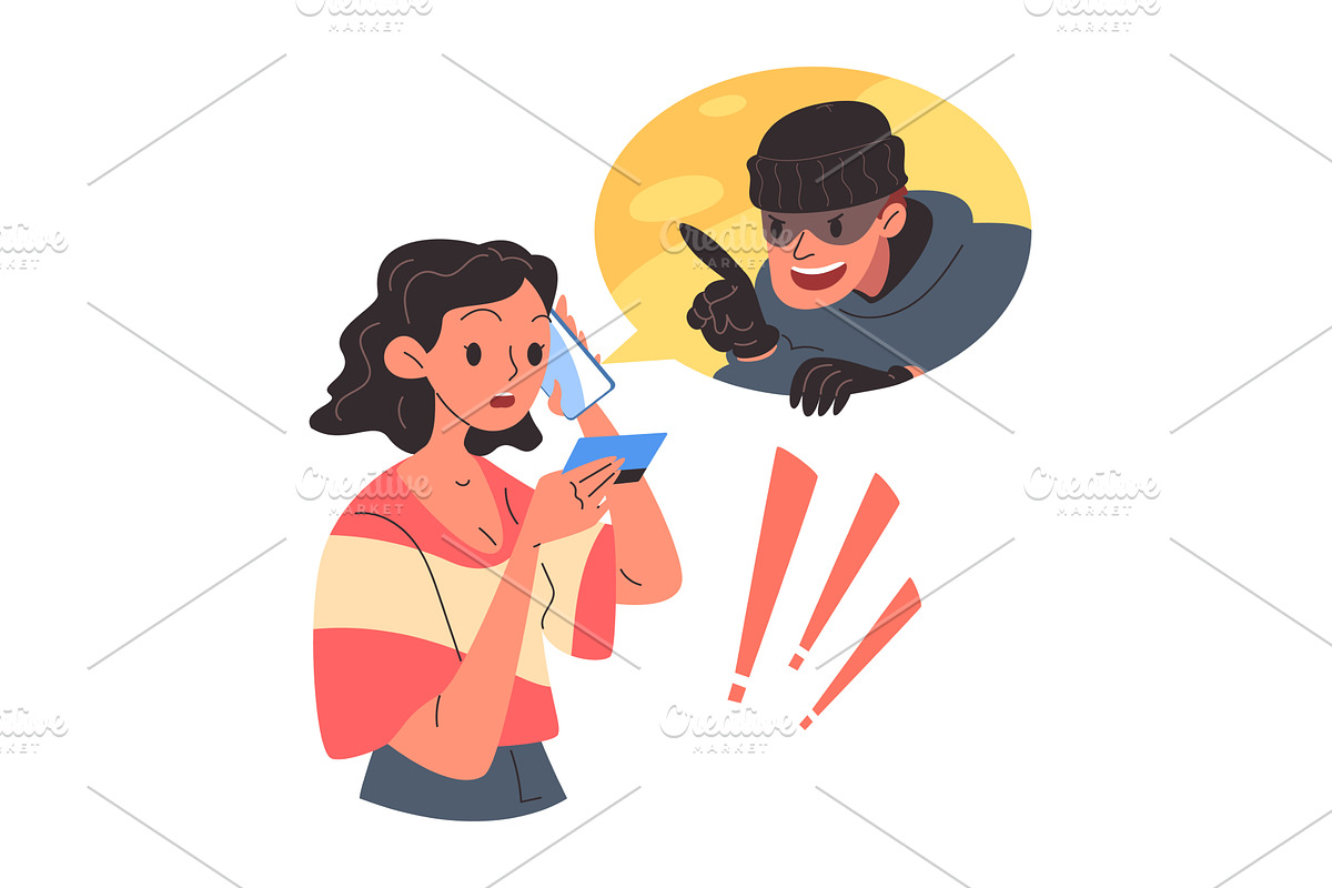 Phone call fraud. Scammer calls on, a Person Illustration by Stock-Smart-Start