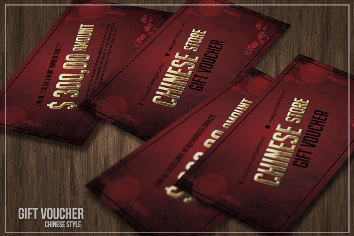 Chinese style gift voucher or discou, a Card Template by Tzochko (Photo 5 of 5)