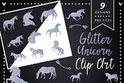 Silver Glitter Unicorns, a Graphic by ConfettiBears (Thumbnail 1 of 5)