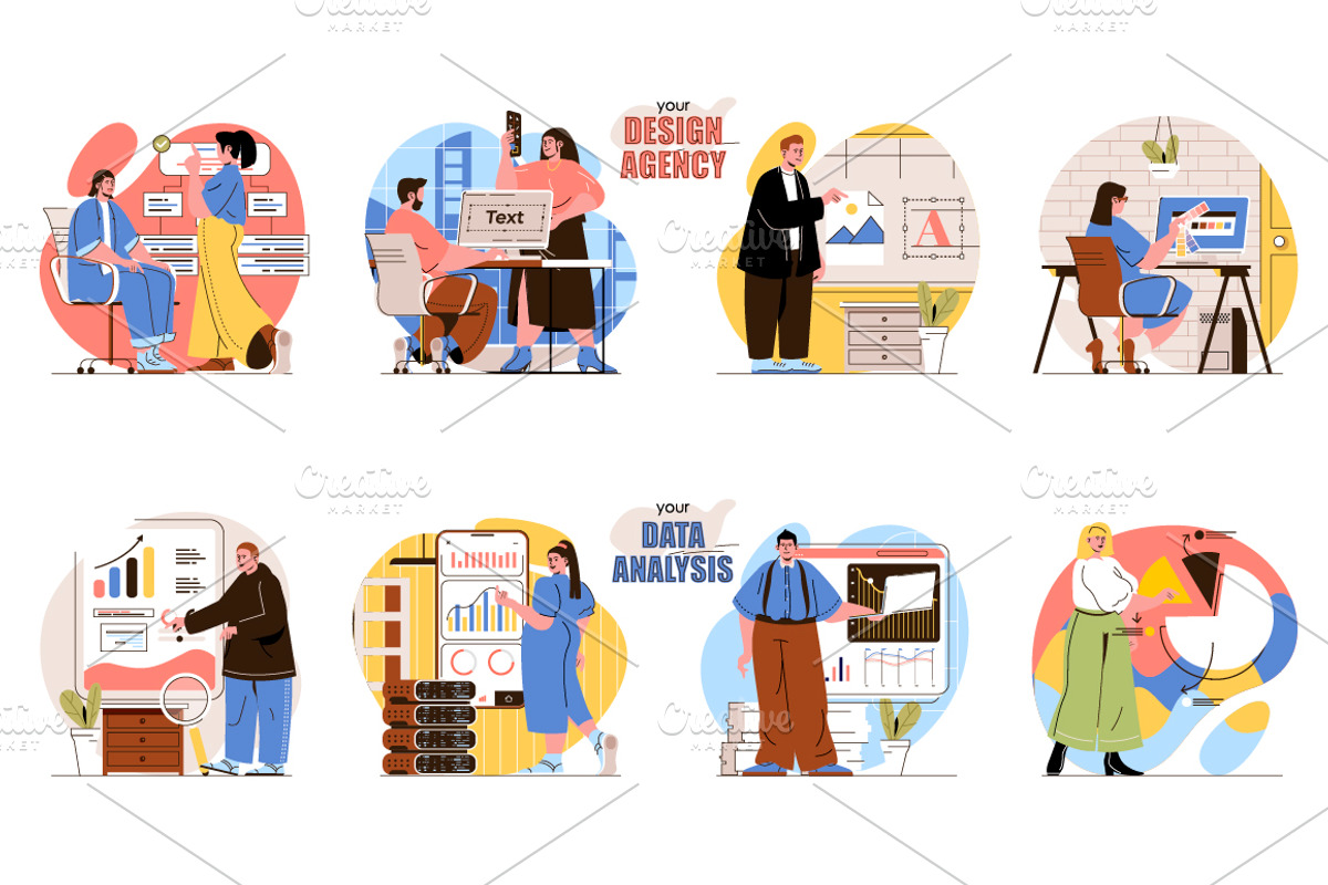 Flat People Concept Illustrations, a Finance Illustration by alexdndz (Photo 4 of 14)