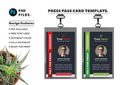 Press Pass ID Card Template, a Card Template by GoodShape (Thumbnail 1 of 2)