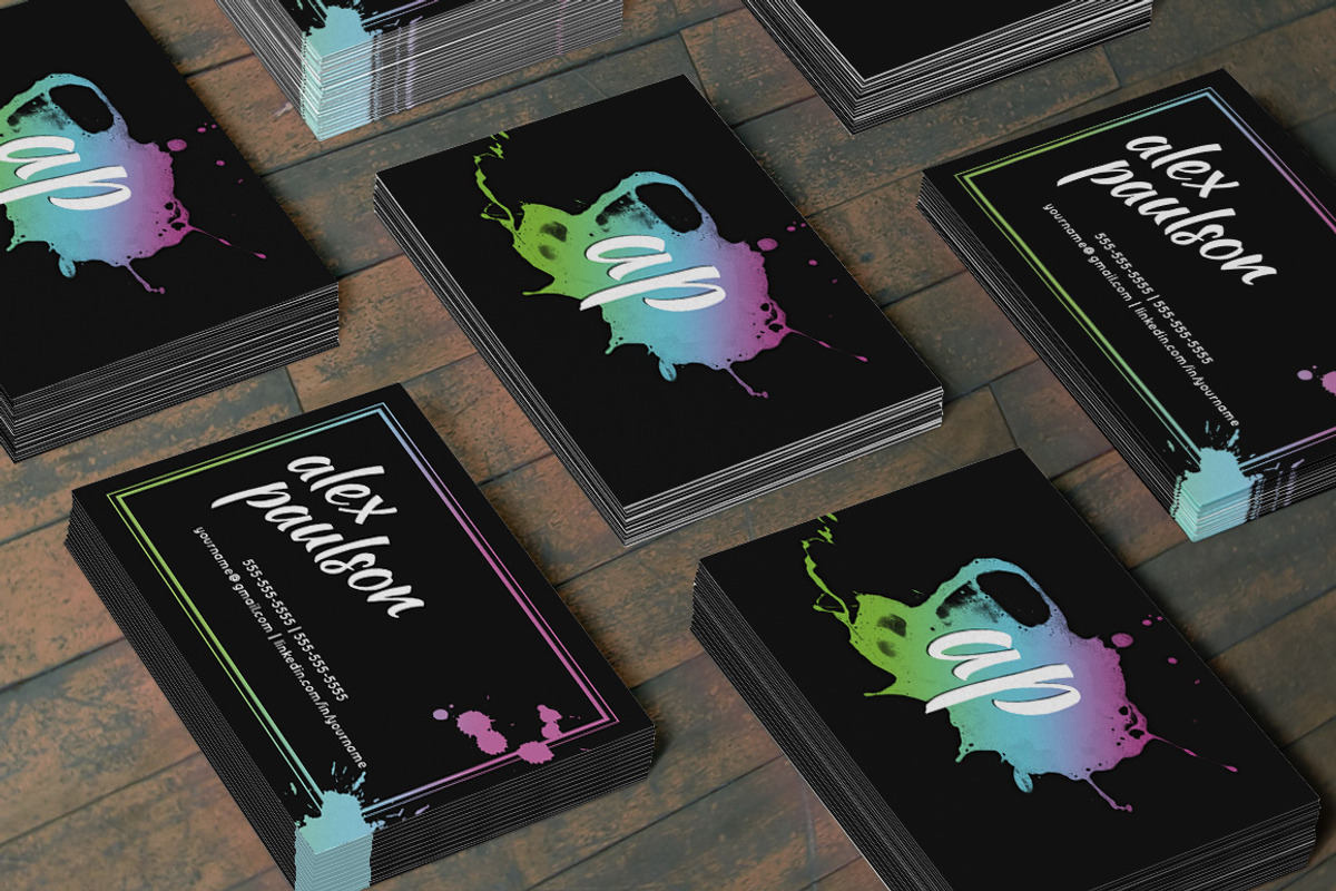 Paint Splatter Business Card 012, a Business Card Template by Nonaglyph Design (Photo 2 of 5)