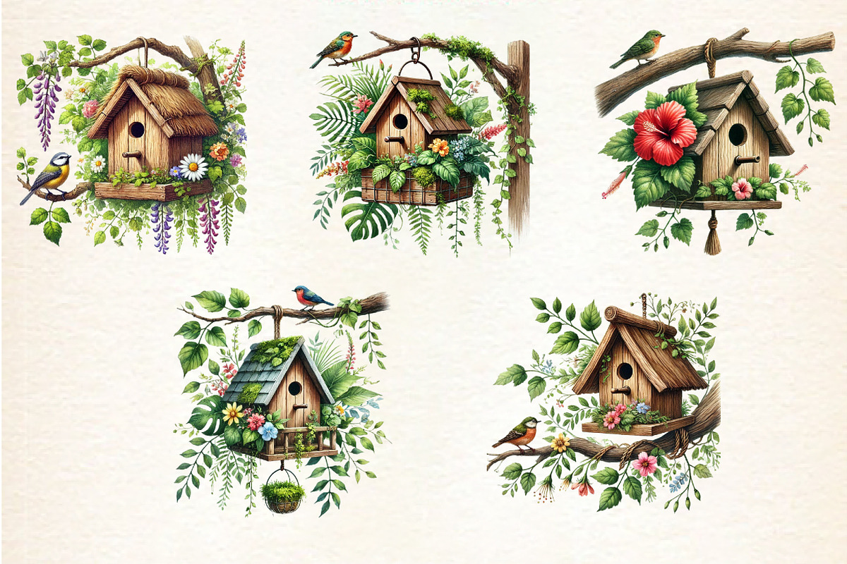 Rustic Bird Feeder Clipart, an Illustration by DreamArtGraphic (Photo 2 of 3)