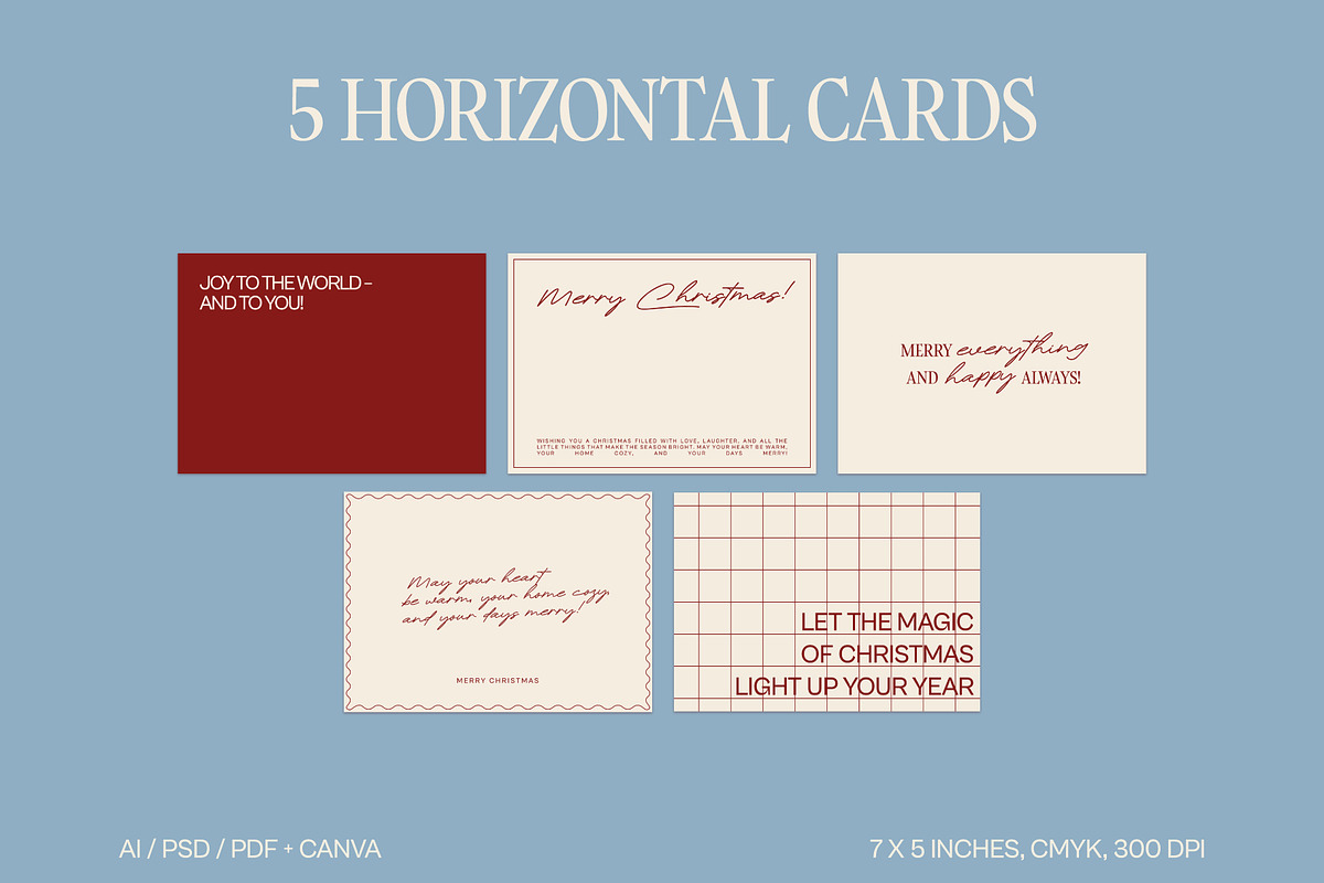 Minimalist Christmas Cards Templates, a Card Template by Orca Design (Photo 3 of 5)