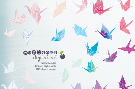 origami cranes clipart