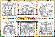 Cute Storefront Coloring Pages, a Decorative Illustration by Coco Bloom (Thumbnail 2 of 4)