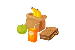 Paper Bag Package with Healthy, a Food Illustration by TopVectors