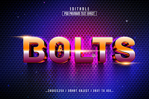 Bolts 3D Text Effect Style, a Layer Style Add-On by Md Jahidul99