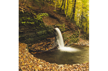 Autumn mountain waterfall, a Nature Photo by Nature and travel