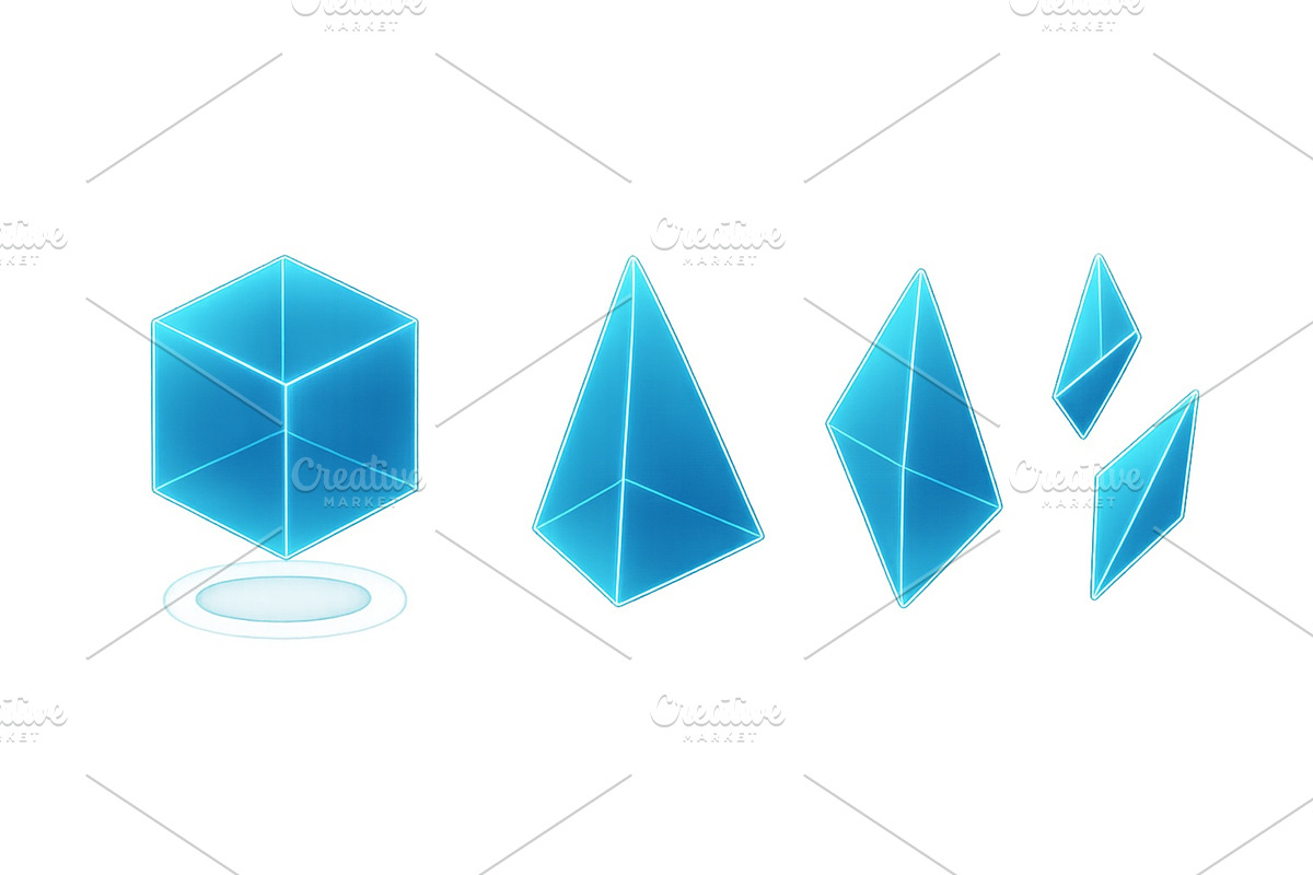 Various translucent geometric shapes, an Illustration by ZinetroN