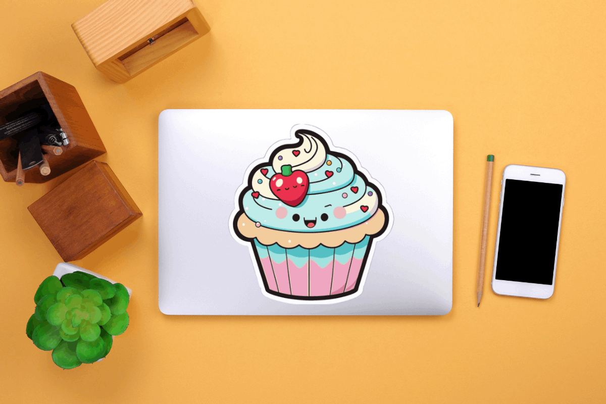 Cute Kawaii Cupcakes  Valentine Stic, an Object Graphic by Regulrcrative (Photo 6 of 7)
