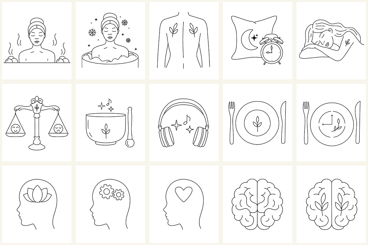 Holistic Medicine Line Icon Set, an Outline Icon by NatalieArtShop (Photo 4 of 15)