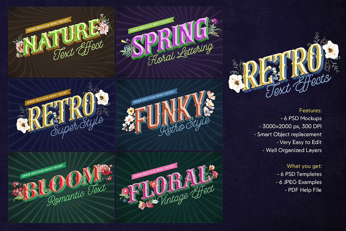 Retro Lettering Text Effect, a Layer Style Add-On by Andrew Skoch Design (Photo 9 of 10)