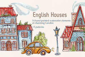 English Houses set +3 patterns