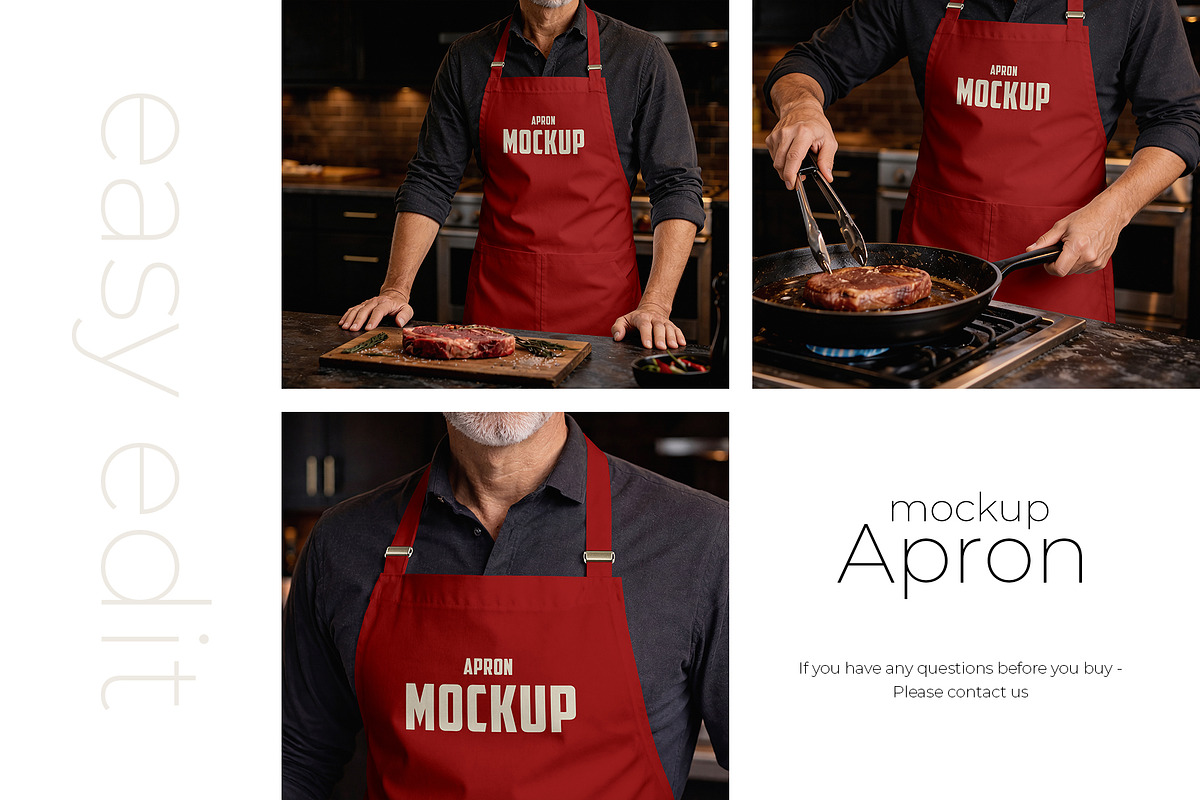 Apron Mockup Set, an Apparel Mockup by Country4k (Photo 4 of 4)