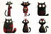 Whimsical Quirky Cat Clipart, an Illustration by Libby Wishes (Thumbnail 8 of 9)