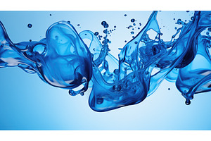 droplets blue ink in water ai, an Abstract Photo by pikepicture